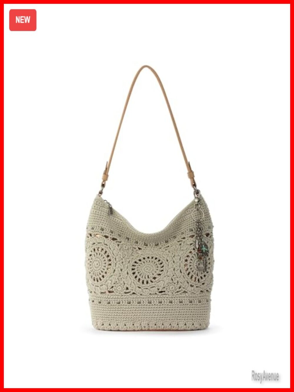 Hand Crochet Hobo Shoulder Bag Large Vegan Lining Everyday Purse